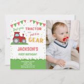 Birthday-uitnodigingen met foto van Red Flags Trac Kaart (Voorkant)