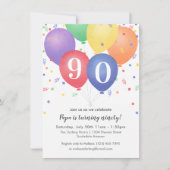 Birthday-uitnodigingen met helder gekleurde ballon kaart (Voorkant)