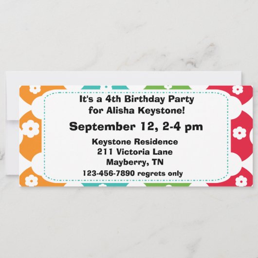 Birthday-uitnodigingen van de Fun Party Kaart (Achterkant)