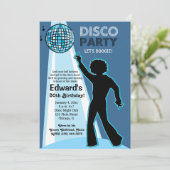 Birthday-uitnodigingen van Disco Party Kaart (Staand voorkant)