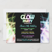 Birthday-uitnodigingen van Glow Party Kaart (Voorkant)