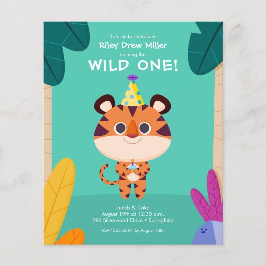 Birthday-uitnodigingen van het Kind Begroting Tige (Voorkant)