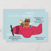 Birthday-uitnodigingen van het Kind Cute Speelgoed Kaart (Voorkant / Achterkant)