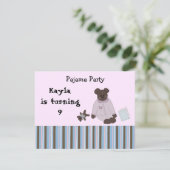 Birthday-uitnodigingen van Pajama Party Kaart (Staand voorkant)