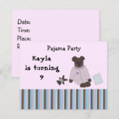 Birthday-uitnodigingen van Pajama Party Kaart (Voorkant / Achterkant)