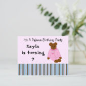 Birthday-uitnodigingen van Pajama Party Kaart (Staand voorkant)