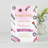 Birthday-uitnodigingen van Pamper Party Kaart (Staand voorkant)
