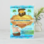 Birthday-uitnodigingen van Pirate Party Kaart (Staand voorkant)