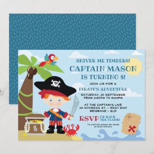 Birthday-uitnodigingen van Pirate Party Kaart
