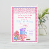 Birthday-uitnodigingen van Wonderland Tea Party Kaart (Staand voorkant)