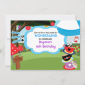 Birthday-uitnodigingen van Wonderland Tea Party Kaart (Voorkant)