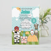 Birthday-uitnodigingen voor Boerderij van de schee Kaart (Staand voorkant)