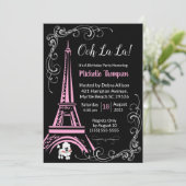 Birthday-uitnodigingen voor de Eiffeltoren in Pari Kaart (Staand voorkant)