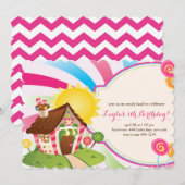 Birthday-uitnodigingen voor de Kandyland Sweet Sho Kaart (Voorkant / Achterkant)