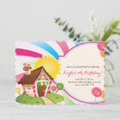 Birthday-uitnodigingen voor de Kandyland Sweet Sho Kaart (Staand voorkant)