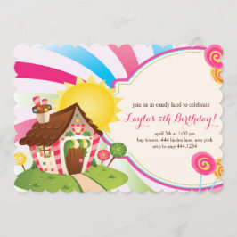 Birthday-uitnodigingen voor de Kandyland Sweet Sho Kaart