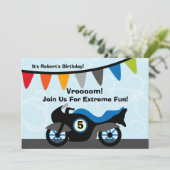 Birthday-uitnodigingen voor de motorfiets van de G Kaart (Staand voorkant)