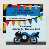 Birthday-uitnodigingen voor de motorfiets van de G Kaart (Voorkant / Achterkant)