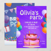 Birthday Uitnodigingen voor jongens en meisjes (Voorkant / Achterkant)