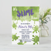Birthday-uitnodigingen voor Slime Party Kaart (Staand voorkant)