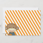 Birthday-uitnodigingen voor Sock Monkey Basketball Kaart (Achterkant)