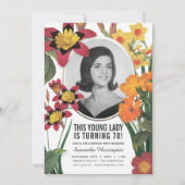 Birthday-uitnodigingen voor vrouwen - botanische f kaart (Voorkant)