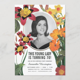 Birthday-uitnodigingen voor vrouwen - botanische f kaart