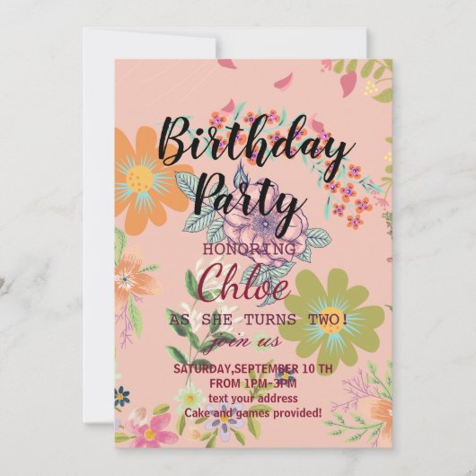 Birthday Uitnodigingskaart Kaart (Voorkant)