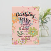 Birthday Uitnodigingskaart Kaart (Staand voorkant)