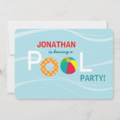 Birthday-uitnodigingskaart voor pool kaart (Achterkant)