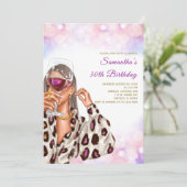 Birthday-uitvindingen van de regenboog van de vrou kaart (Staand voorkant)