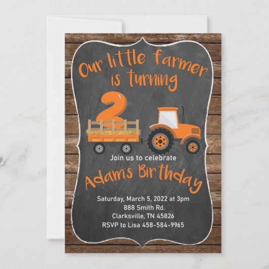 Birthday-uitvindingen van Little Farmer Tractor Kaart (Voorkant)