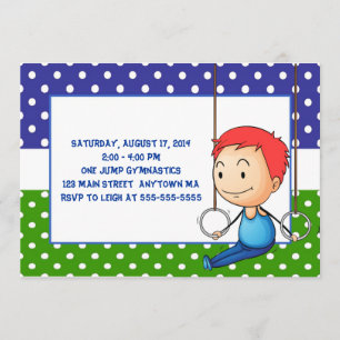 Birthday-uitvindingen van Red Haire Boy Gymnastics Kaart