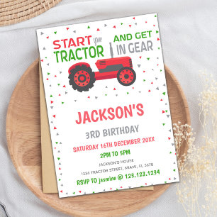 Birthday-uitvindingen van Red Tractor Kaart