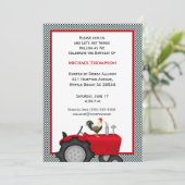 Birthday-uitvindingen van Red Tractor Kaart (Staand voorkant)