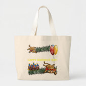 Birthday - uitvindingen van Ultra Cute Leopard Saf Grote Tote Bag (Voorkant)