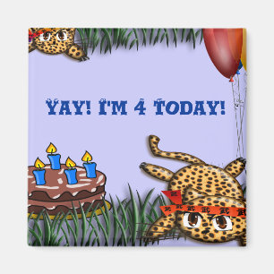 Birthday - uitvindingen van Ultra Cute Leopard Saf Magneet