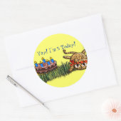 Birthday - uitvindingen van Ultra Cute Leopard Saf Ronde Sticker (Envelop)