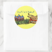Birthday - uitvindingen van Ultra Cute Leopard Saf Ronde Sticker (Tas)