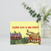 Birthday - uitvindingen van Ultra Cute Leopard Saf Uitnodiging Briefkaart (Staand voorkant)