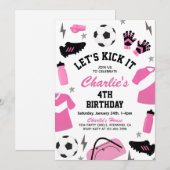 Birthday-uitvindingen voor Voetbal | Uitnodiging v (Voorkant / Achterkant)