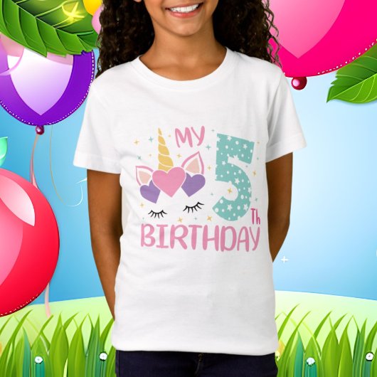 Birthday unicorn 5 t-shirt