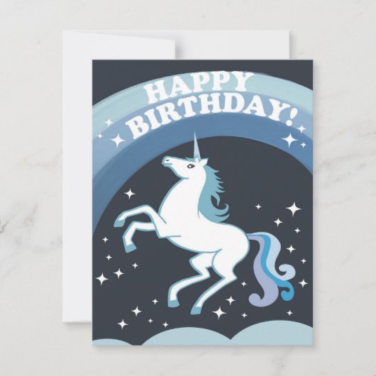 Birthday Unicorn Feestdagenkaart (Voorkant)