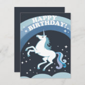 Birthday Unicorn Feestdagenkaart (Voorkant / Achterkant)