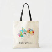 Birthday Unicorn kinder canvas tas (Voorkant)