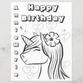 Birthday Unicorn - Papier voor gepersonaliseerde k Flyer (Voorkant)