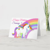 Birthday Unicorn van Little Girl Personalize Name Kaart (Voorkant)