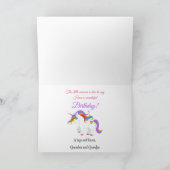 Birthday Unicorn van Little Girl Personalize Name Kaart (Binnen)