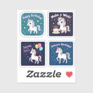 Birthday Unicorn Vector Collage - Magical Cute Sticker