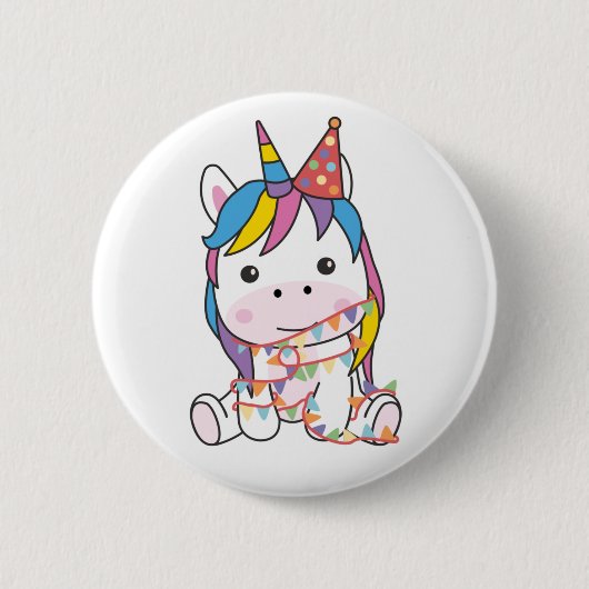 Birthday Unicorn voor kinderen Een Birthday Button (Voorkant)